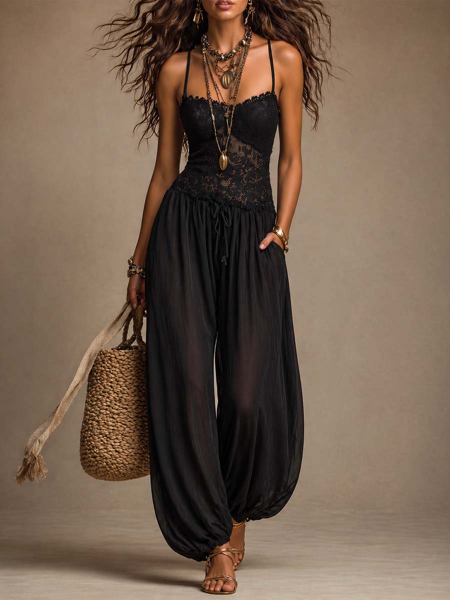 NANETTE | LACE WIDE-LEG JUMPSUIT
