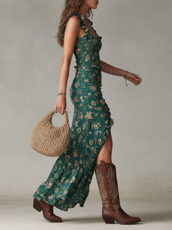 AURORA | VINTAGE RUFFLE MAXI DRESS