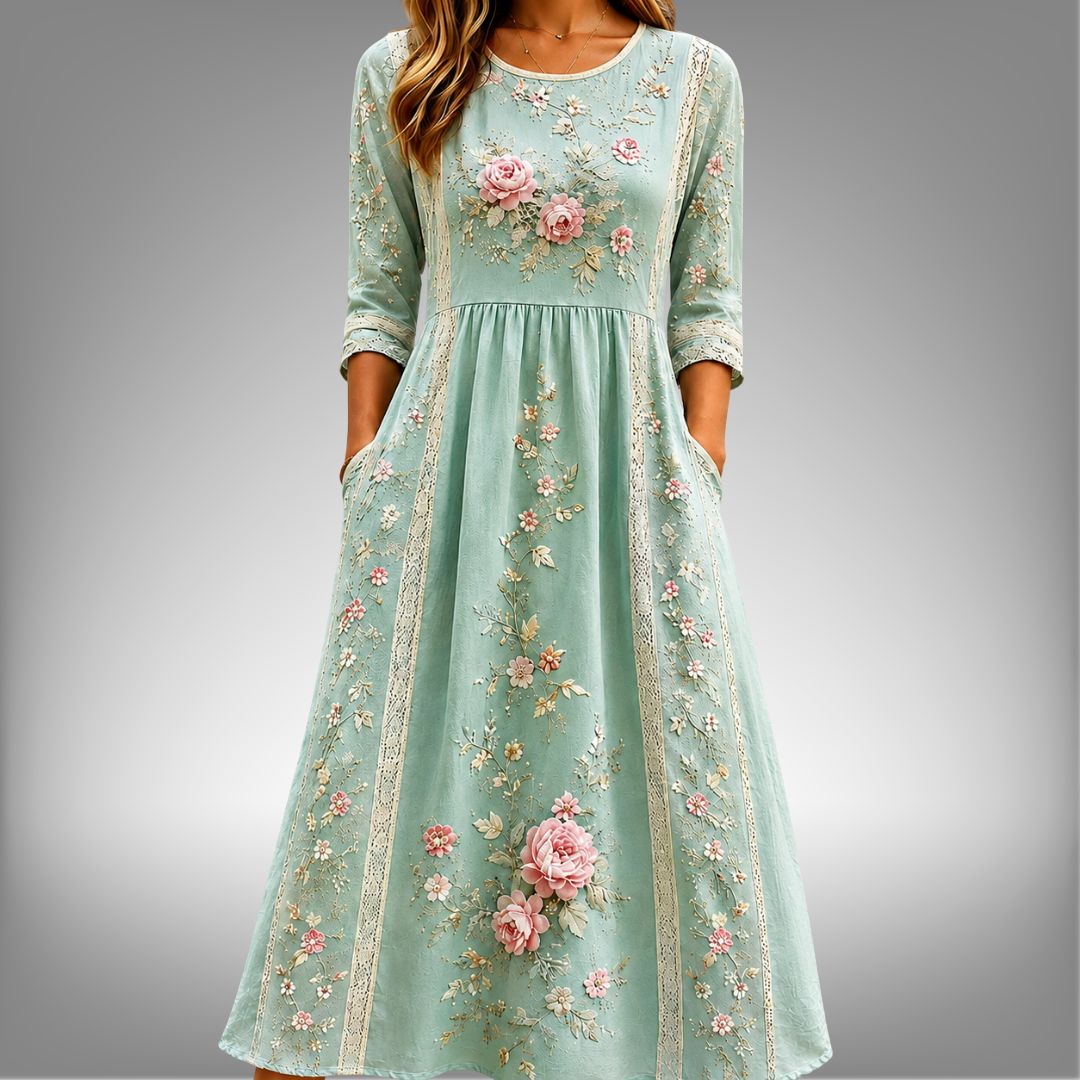 EMMA | ROSE GARDEN MIDI DRESS