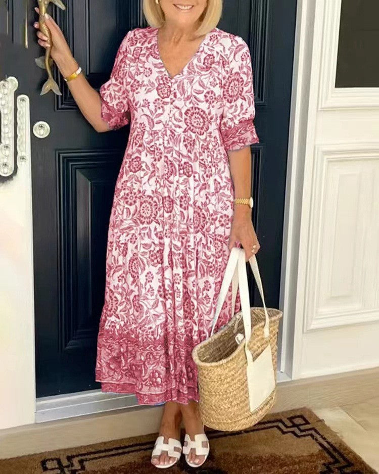 HELEN | Graceful V-Neck Floral