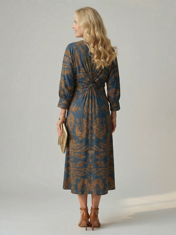 LUNE | NATURAL WRAP MIDI DRESS