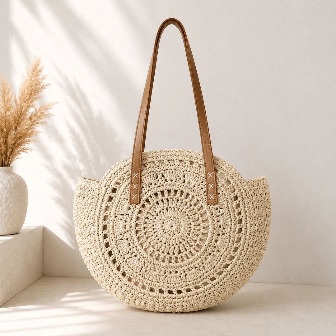 SOLEIL | ROUND WOVEN STRAW BAG