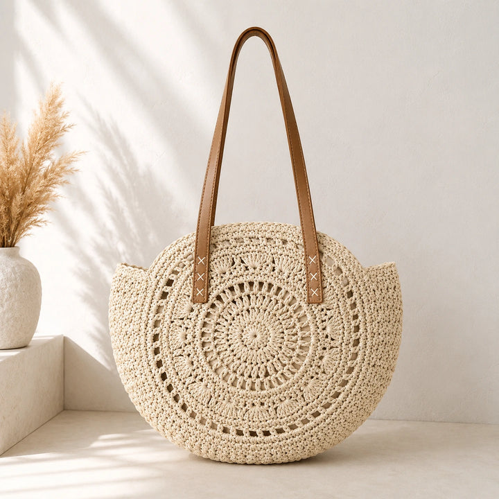SOLEIL | ROUND WOVEN STRAW BAG