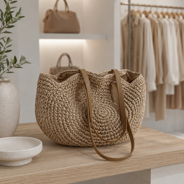 SOLEIL | ROUND WOVEN STRAW BAG