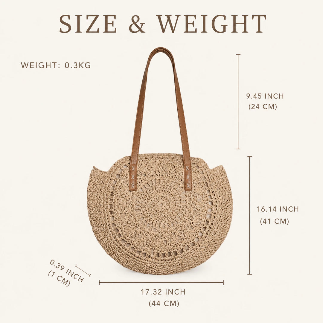 SOLEIL | ROUND WOVEN STRAW BAG