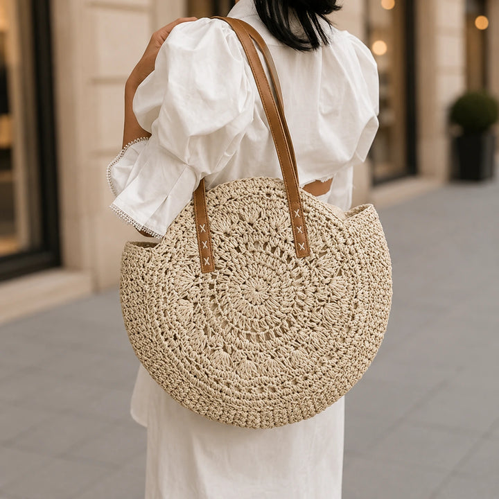 SOLEIL | ROUND WOVEN STRAW BAG