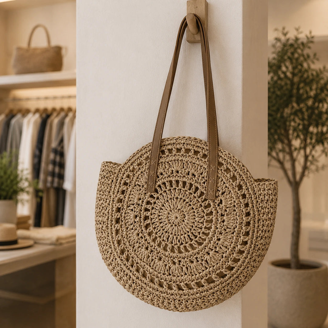 SOLEIL | ROUND WOVEN STRAW BAG