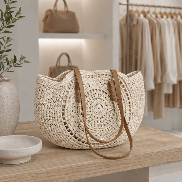 SOLEIL | ROUND WOVEN STRAW BAG