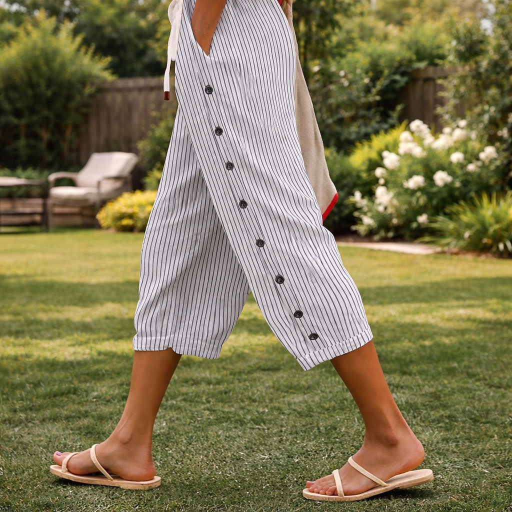 CAITLIN | STYLISH STRIPED BUTTON PANTS