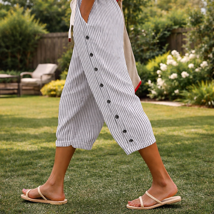 CAITLIN | STYLISH STRIPED BUTTON PANTS