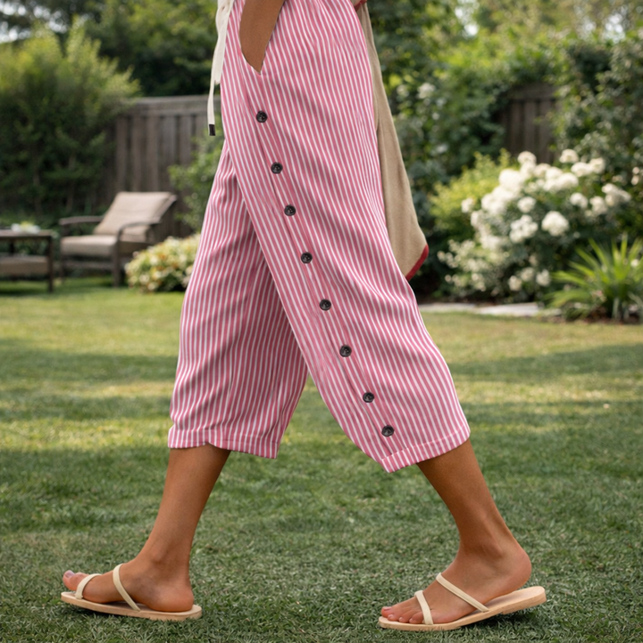 CAITLIN | STYLISH STRIPED BUTTON PANTS