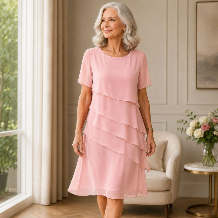 LINDA | ELEGANT COMFORT RUFFLE DRESS