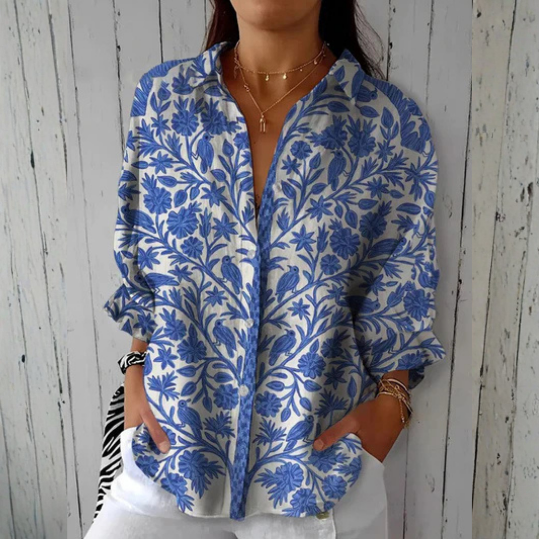 ISABELLA | BLUE GARDEN BLOUSE