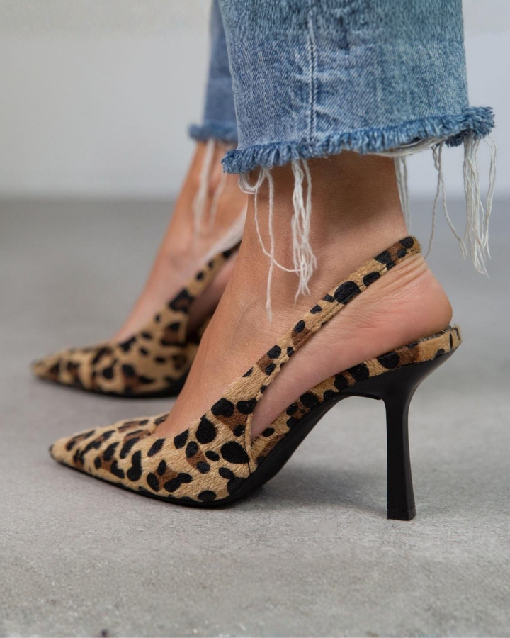 SAVANNAH | LEOPARD SLINGBACK HEELS