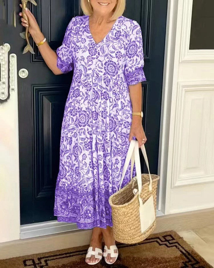 HELEN | Graceful V-Neck Floral
