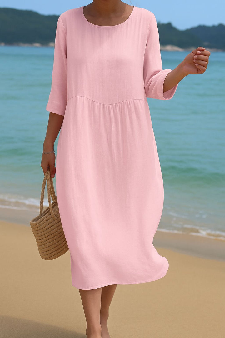 VIOLET | COTTON LINEN ELEGANT DRESS