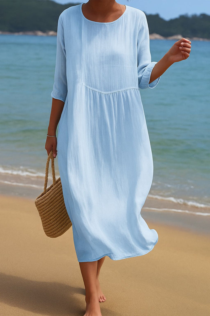 VIOLET | COTTON LINEN ELEGANT DRESS