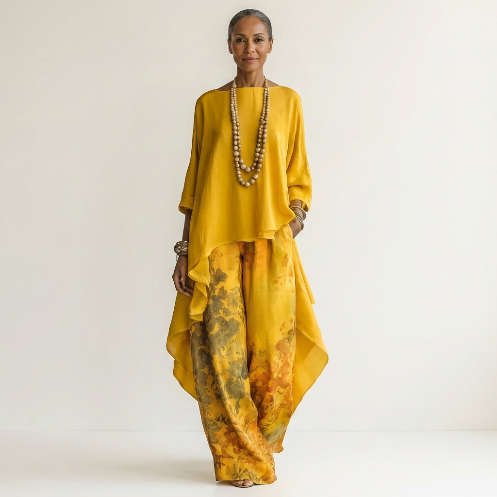 CARIOLA | TWO-PIECE SET WITH ASYMMETRIC TUNIC