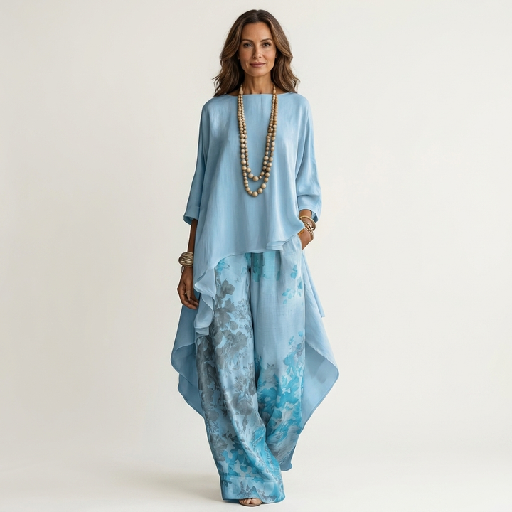 CARIOLA | TWO-PIECE SET WITH ASYMMETRIC TUNIC