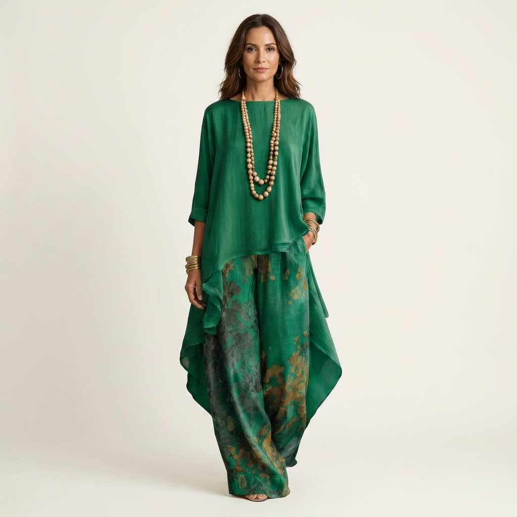 CARIOLA | TWO-PIECE SET WITH ASYMMETRIC TUNIC