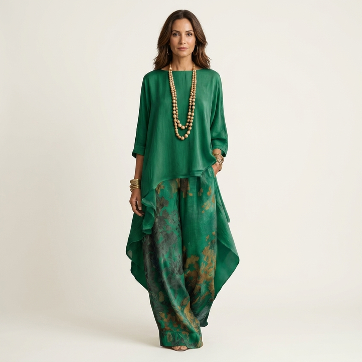 CARIOLA | TWO-PIECE SET WITH ASYMMETRIC TUNIC