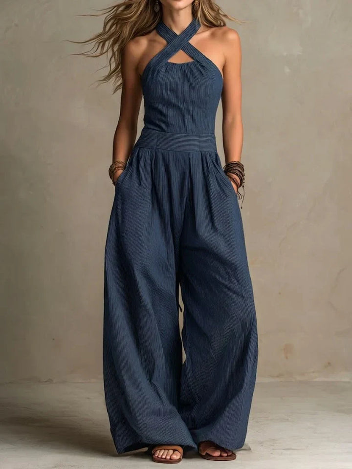MADELINE | ELEGANT CROSS-NECK JUMPSUIT