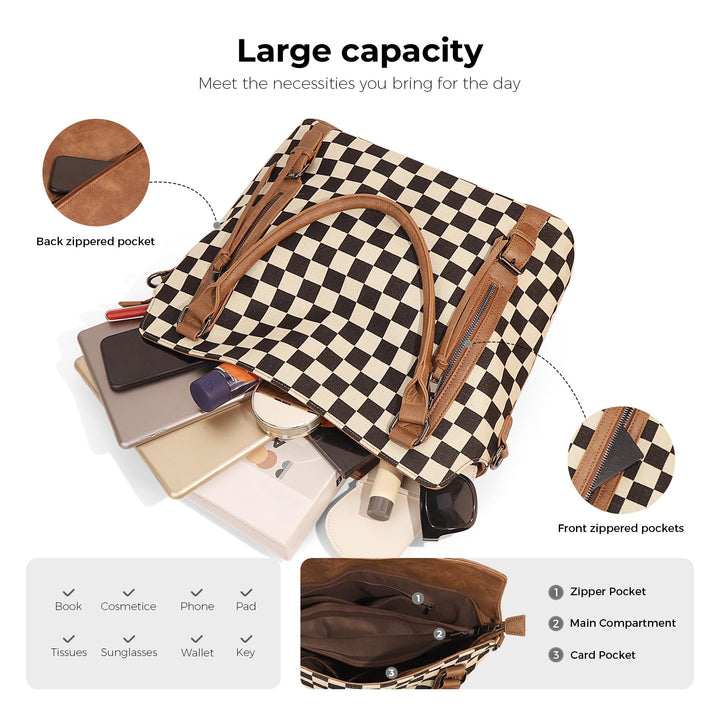 HARPER | CHECKERED HOBO TOTE BAG