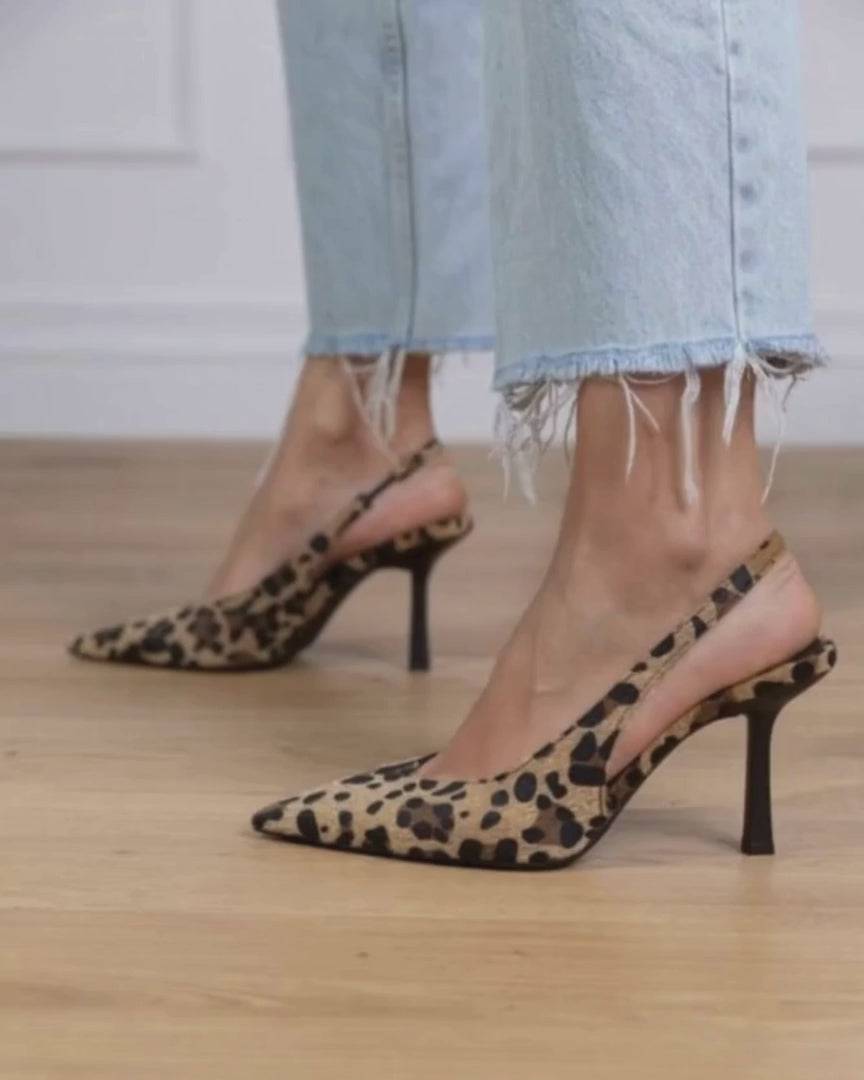 SAVANNAH | LEOPARD SLINGBACK HEELS
