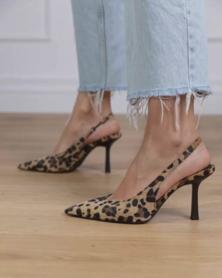 SAVANNAH | LEOPARD SLINGBACK HEELS